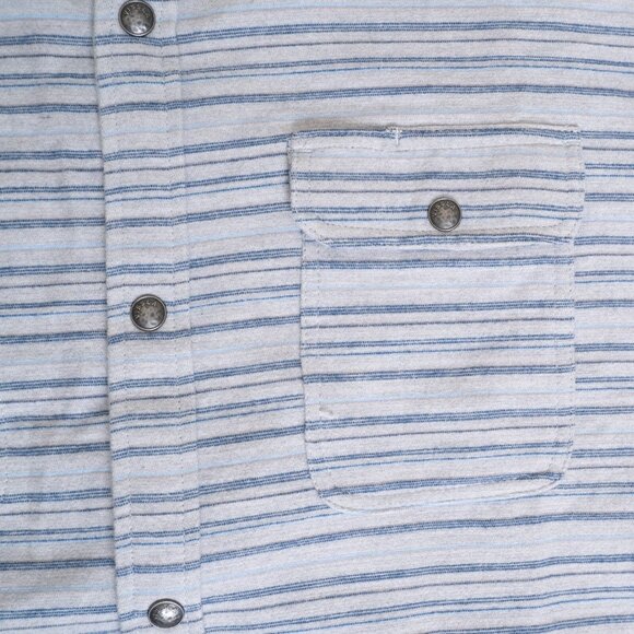 Vissla Flannel Shirt Snap Button Reversible Burshed Cotton Gray Blue XL - Picture 8 of 16
